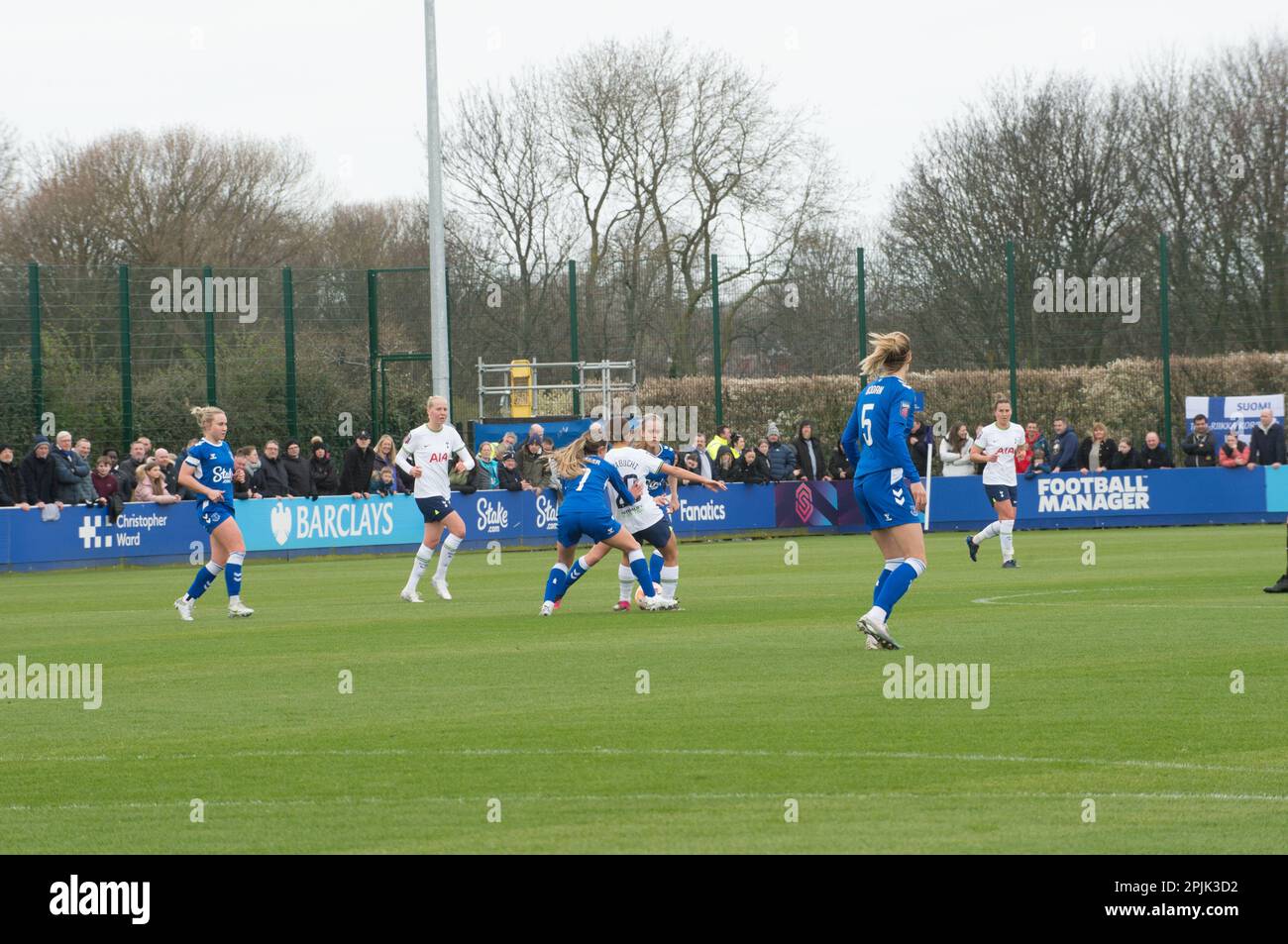 WSL Everton V Tottenham Hotspur im Walton Park Stadium, Liverpool erzielt 2-1 Punkte für Everton (Terry Scott/SPP) Guthaben: SPP Sport Press Photo. Alamy Live News Stockfoto