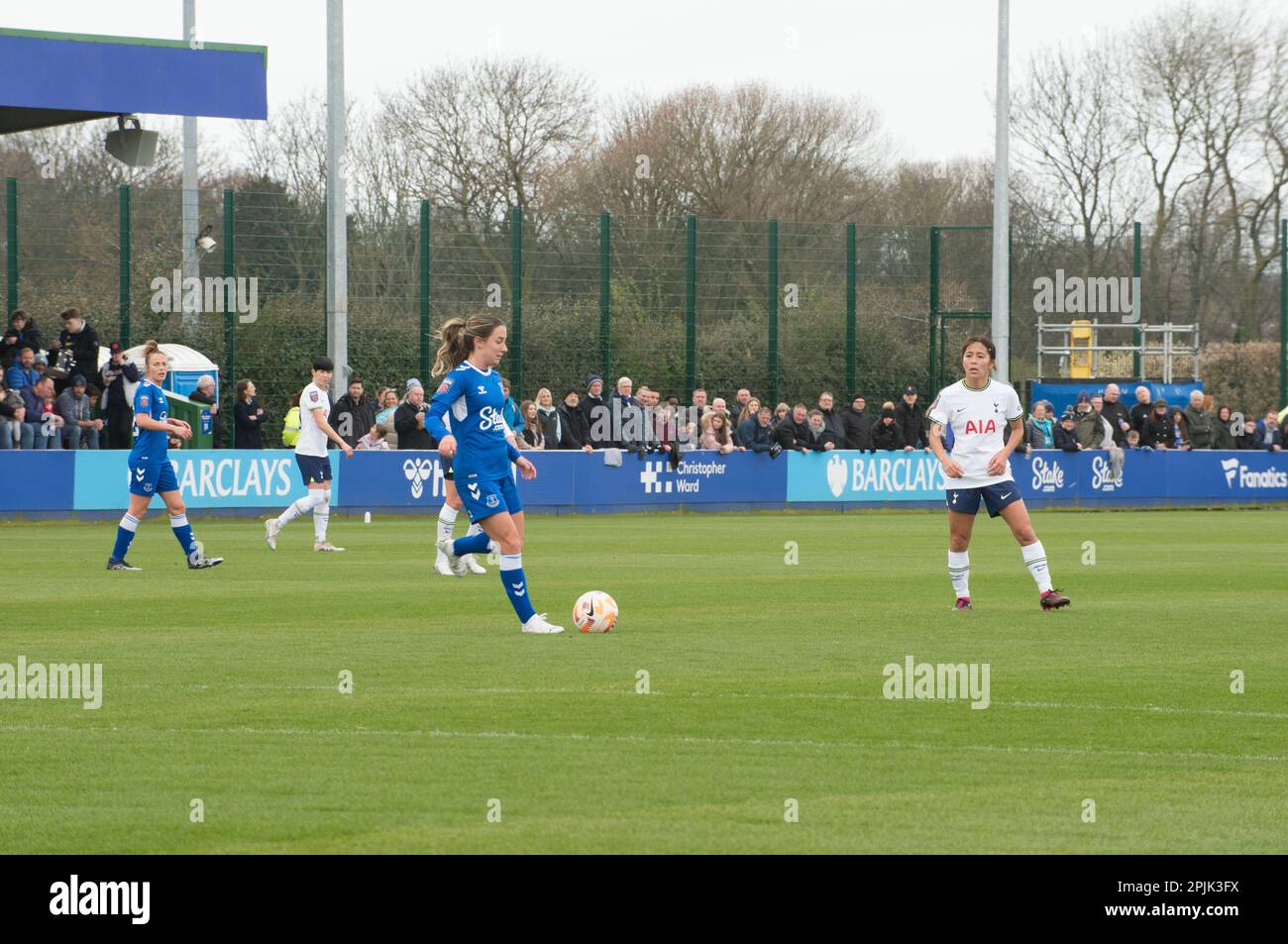 WSL Everton V Tottenham Hotspur im Walton Park Stadium, Liverpool erzielt 2-1 Punkte für Everton (Terry Scott/SPP) Guthaben: SPP Sport Press Photo. Alamy Live News Stockfoto