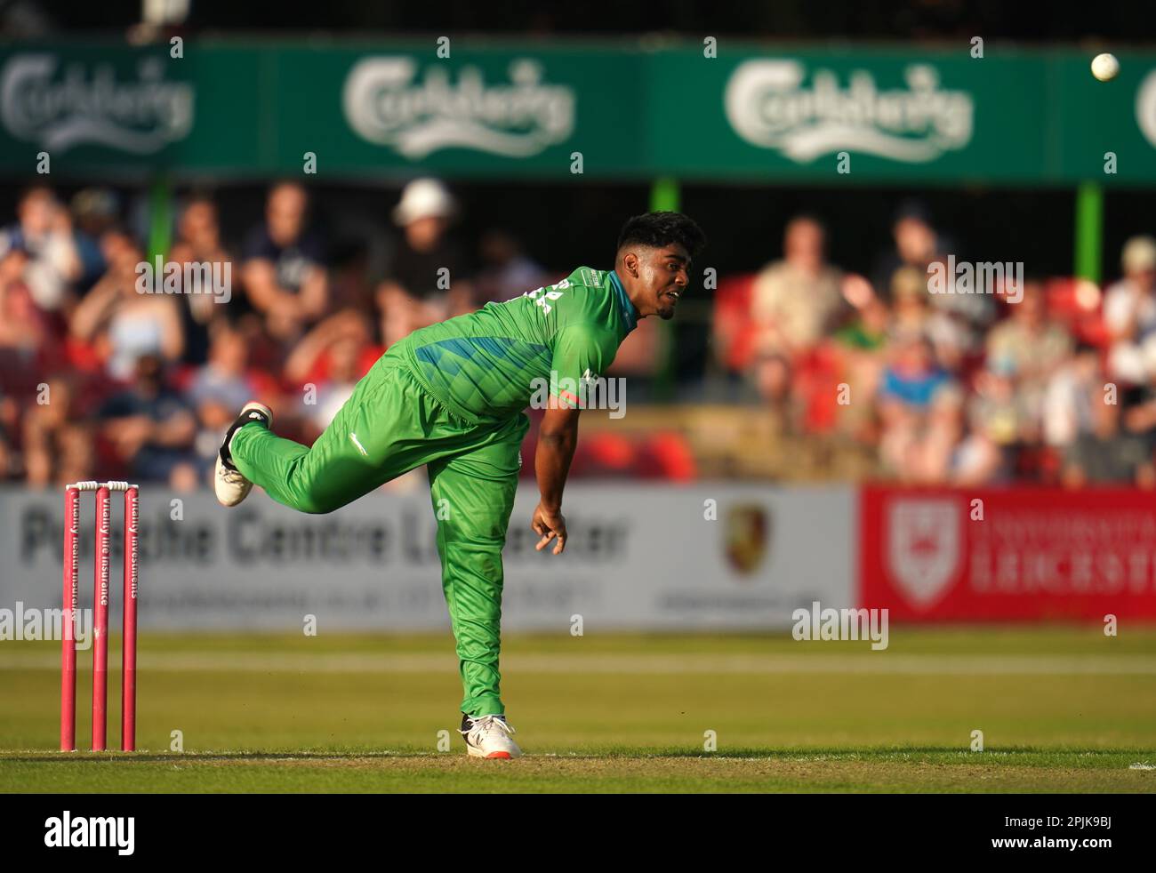 Aktenfoto von Rehan Ahmed vom 17.-06-2022. Der 18 Jahre alte Allrounder mit sich drehenden Beinen hat bereits einen Platz in den Geschichtsbüchern, da er in einem bemerkenswerten Winter Englands jüngster Debütant in allen drei Formaten geworden ist. Ausgabedatum: Montag, 3. April 2023, 2023. Stockfoto
