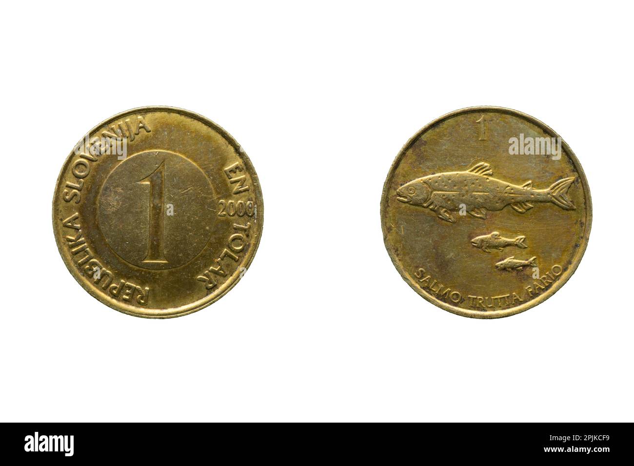 1-Endolar-Münze vorne und hinten Stockfoto
