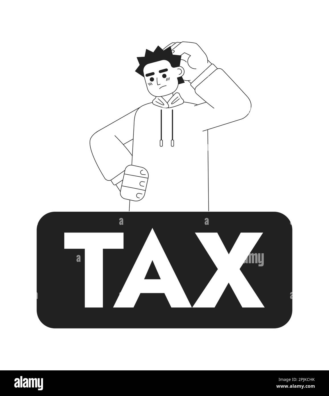 Do-it-yourself-Buchhaltung für Freiberufler Schwarzweiß-Konzept-Vektordarstellung Stock Vektor