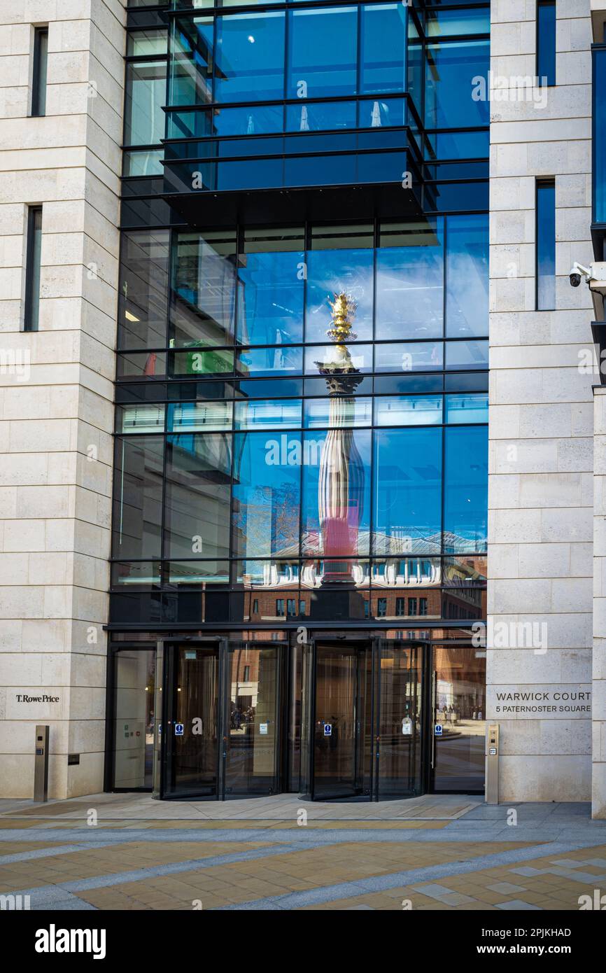 T.Rowe Price Paternoster Square London - T Rowe Price Group ist ein in US-amerikanischem Besitz befindliches globales Investment-Management-Unternehmen. Gegründet 1937 in Baltimore. Stockfoto