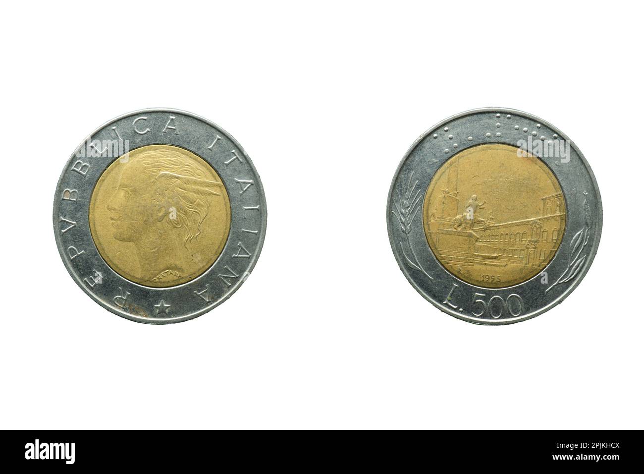 italien 500 Lire vorne und hinten Stockfoto