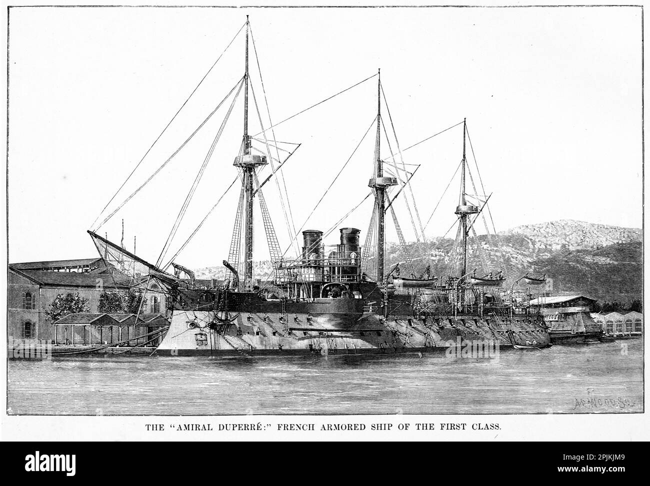 Die Amiral Duperre, ein französisches gepanzertes Schiff erster Klasse Stockfoto