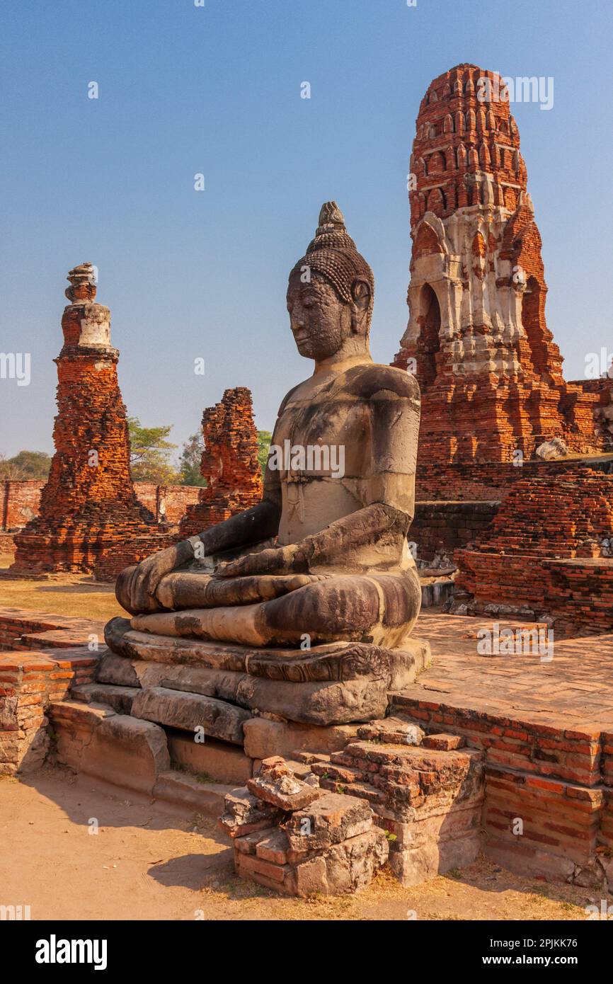 Thailand, Ayutthaya. Wat Mahathat. Stockfoto