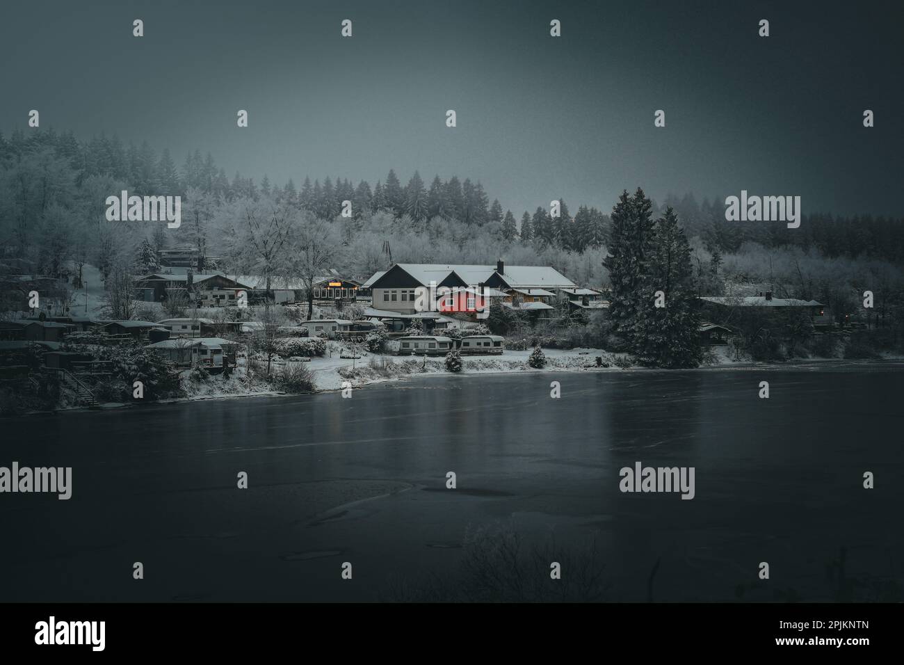 Winterdorf Stockfoto