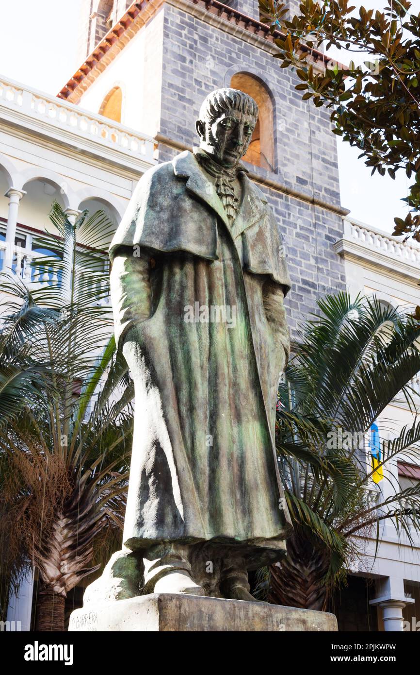 Bronzestatue zum Gedenken an Jose Murphy, den liberalen Politiker, den Vater von Santa Cruz de Teneriffa. Plaza San Francisco, Santa Cruz de Teneriffa, Kanarienvogel Stockfoto