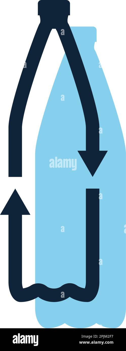 Kunststoff PET Flasche Form recycling Symbol mit Pfeilen. Eco Materialverbrauch Konzept. Satz von Recycling Symbole. Vector Illustration Stock Vektor