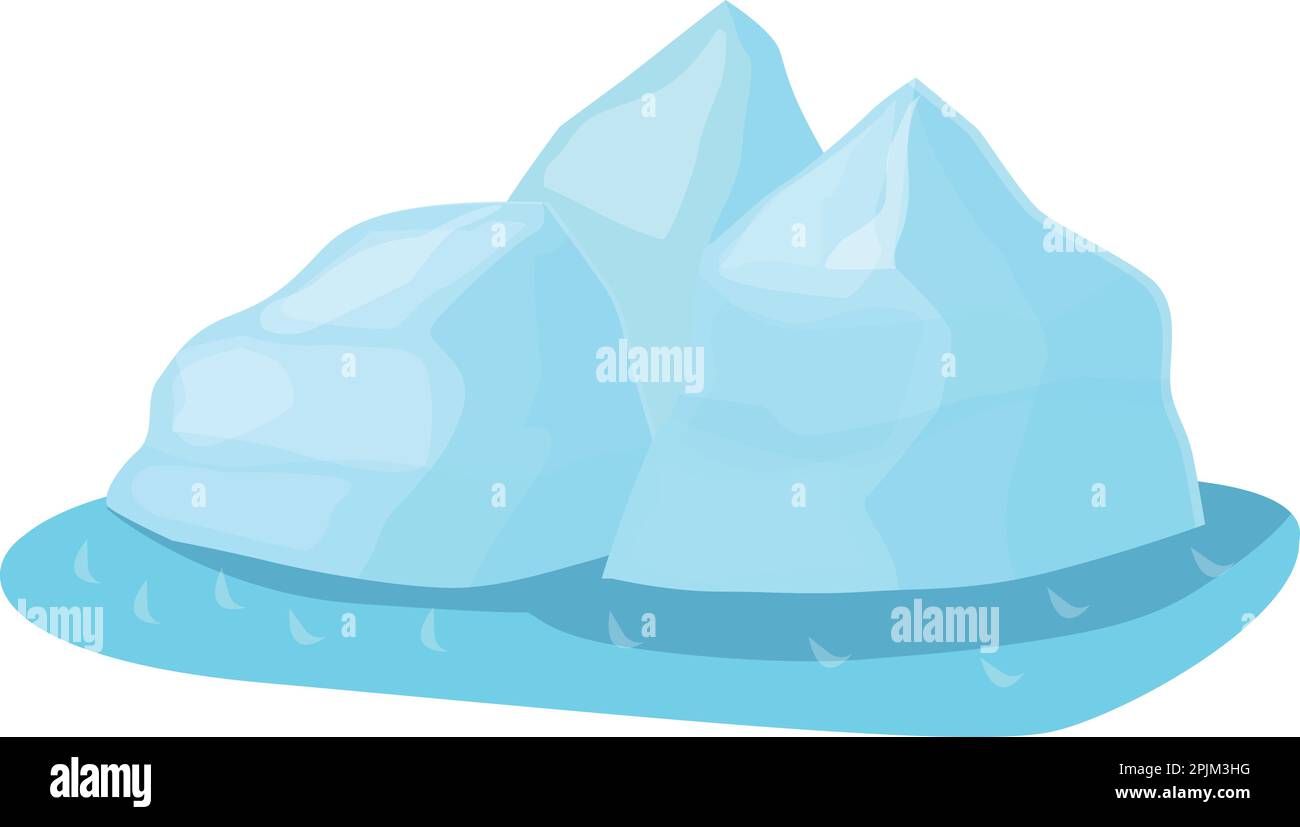 Isländische Eisberg-Ikone-Cartoon-Vektor. Reiseland. Nordische Reise Stock Vektor