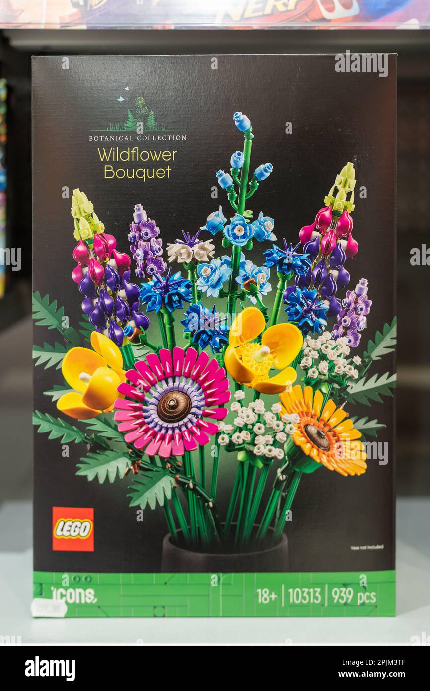 LEGO Botanical Collection – Blumenstrauß zum Verkauf im Lego Store. LEGO-Konstruktoren für Erwachsene ab 18 Jahren. Minsk, Belarus, 2023 Stockfoto