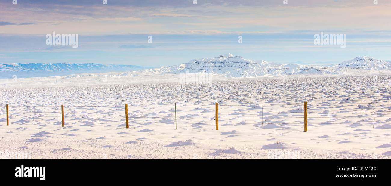 Montana. Eine einsame Winterlandschaft. Stockfoto