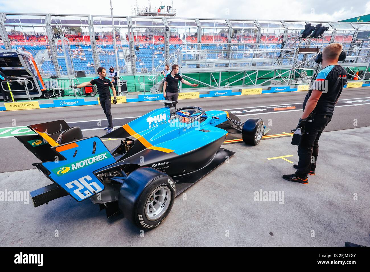 MELBOURNE, AUSTRALIEN - MÄRZ 31: F3-Rennfahrer Nikita Bedrin von Jenzer Motorsport beim australischen Formel 1 Grand Prix 2023 am 31. März 2023 Stockfoto