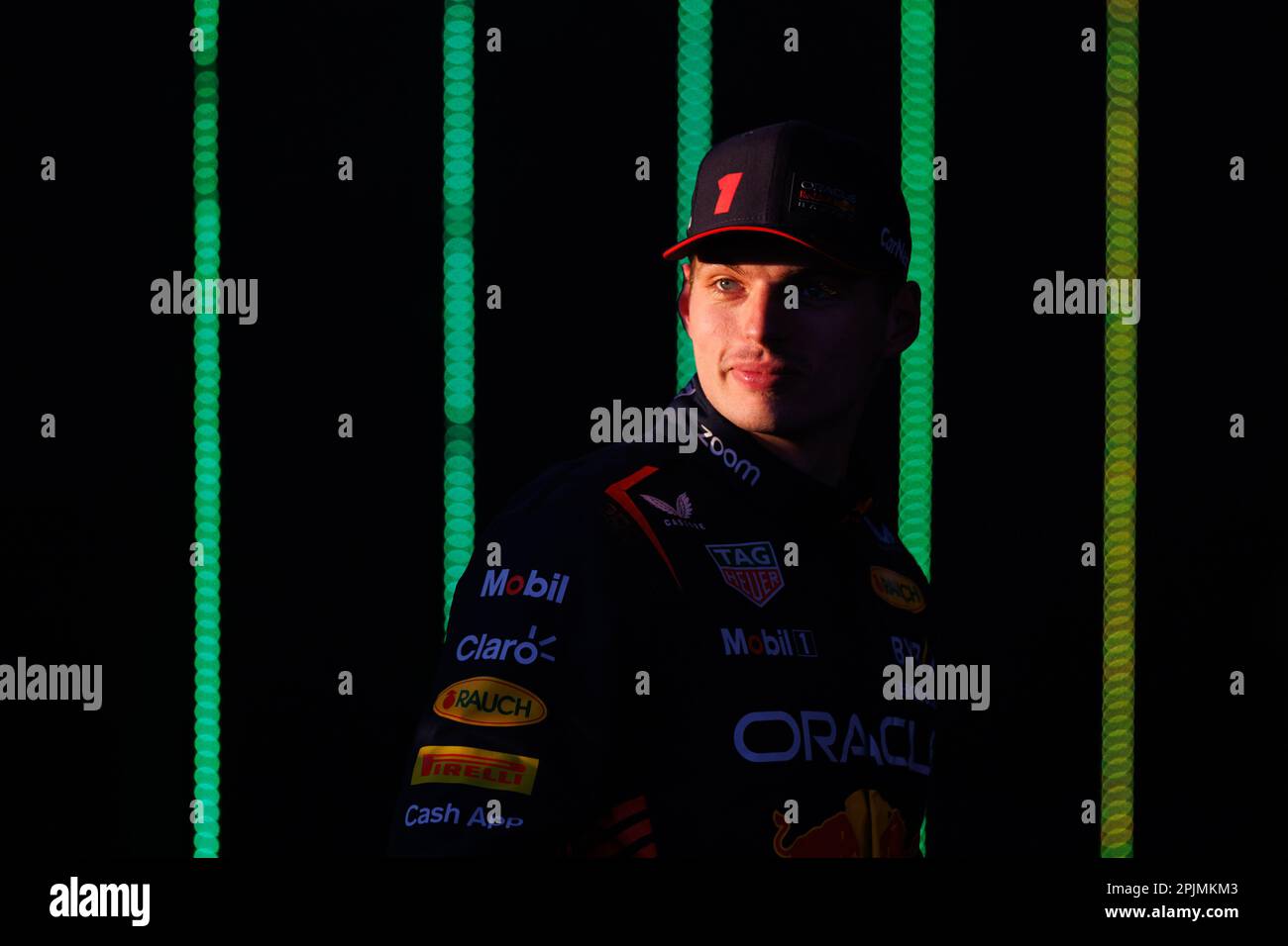 Albert Park, 2. April 2023 Max Verstappen (NED) von Team Red Bull im Parc Ferme nach dem Gewinn des australischen Formel-1-Grand Prix 2023. Corleve/Alamy Live News Stockfoto