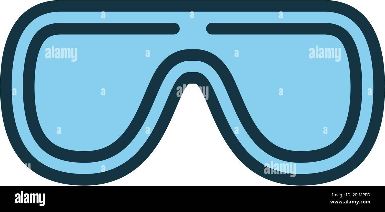 Symbol für Schutzbrille. Persönliche Schutzausrüstung für Infektionskrankheiten Arzt. Gläser für Chemieforscher, Wissenschaftler. Schutzelement von Stock Vektor