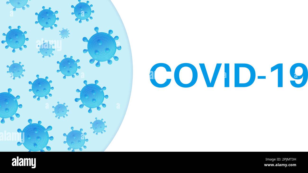 Coronavirus, Covid 19 oder Virushintergrund. Banner mit Corona-Virus, covid 19. Vektordarstellung Stock Vektor