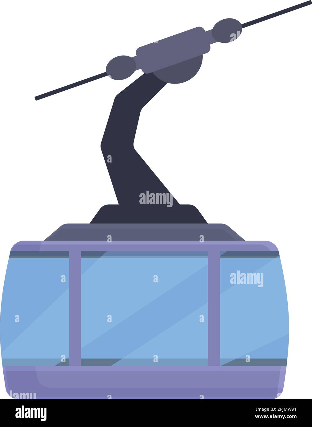 Karikaturenvektor mit Skilift-Symbol. Seilbahn. Snow Resort Stock Vektor