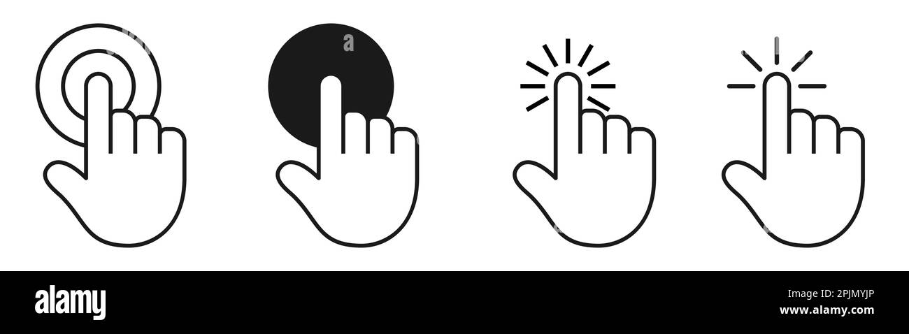 Klicken auf das Fingersymbol. Hand-Klick-Symbol-Symbol. Hand