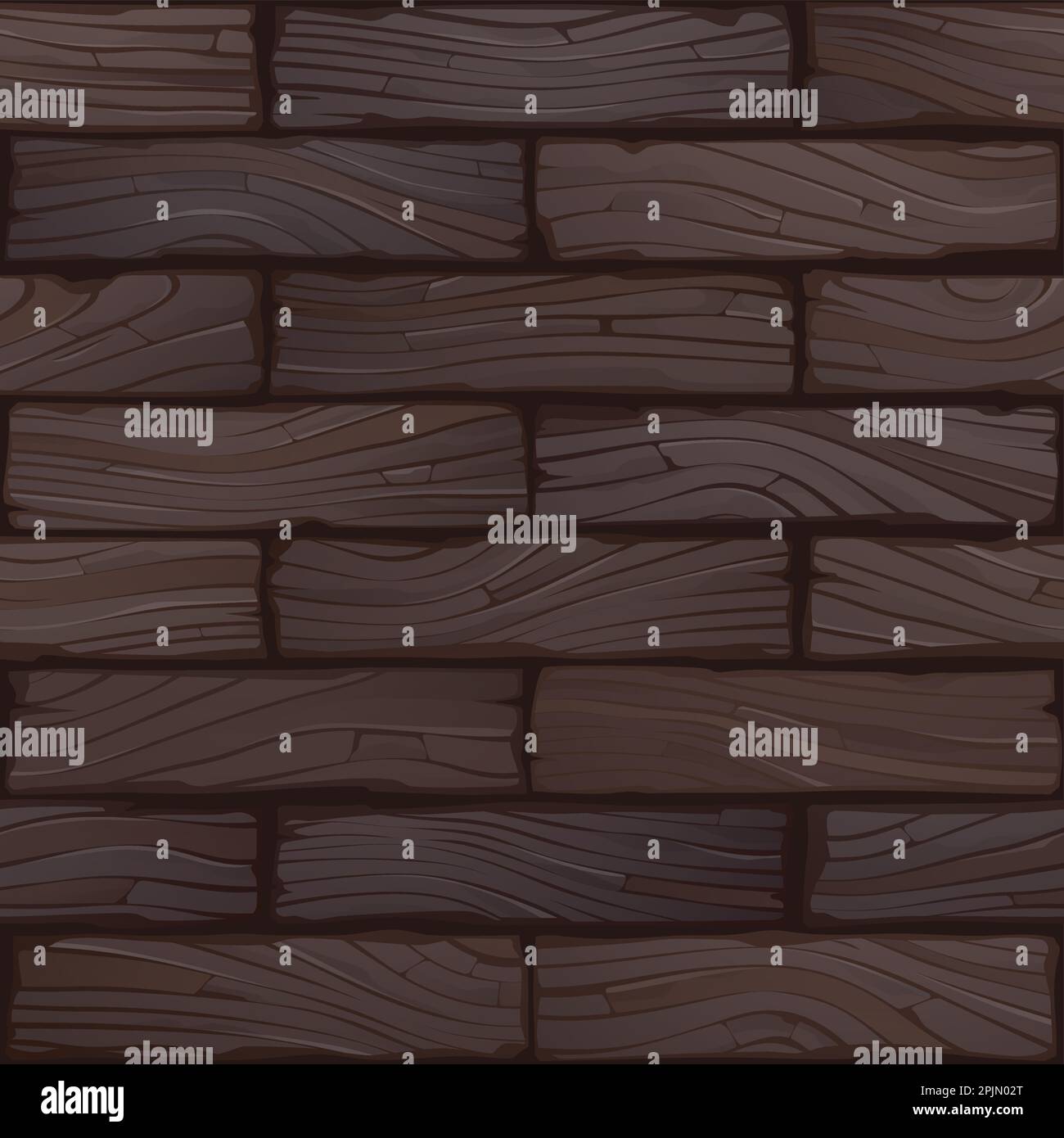 Cartoon Holzstruktur nahtloser Vektormusterhintergrund für Spiele, Animationen, Innendesign. Stock Vektor