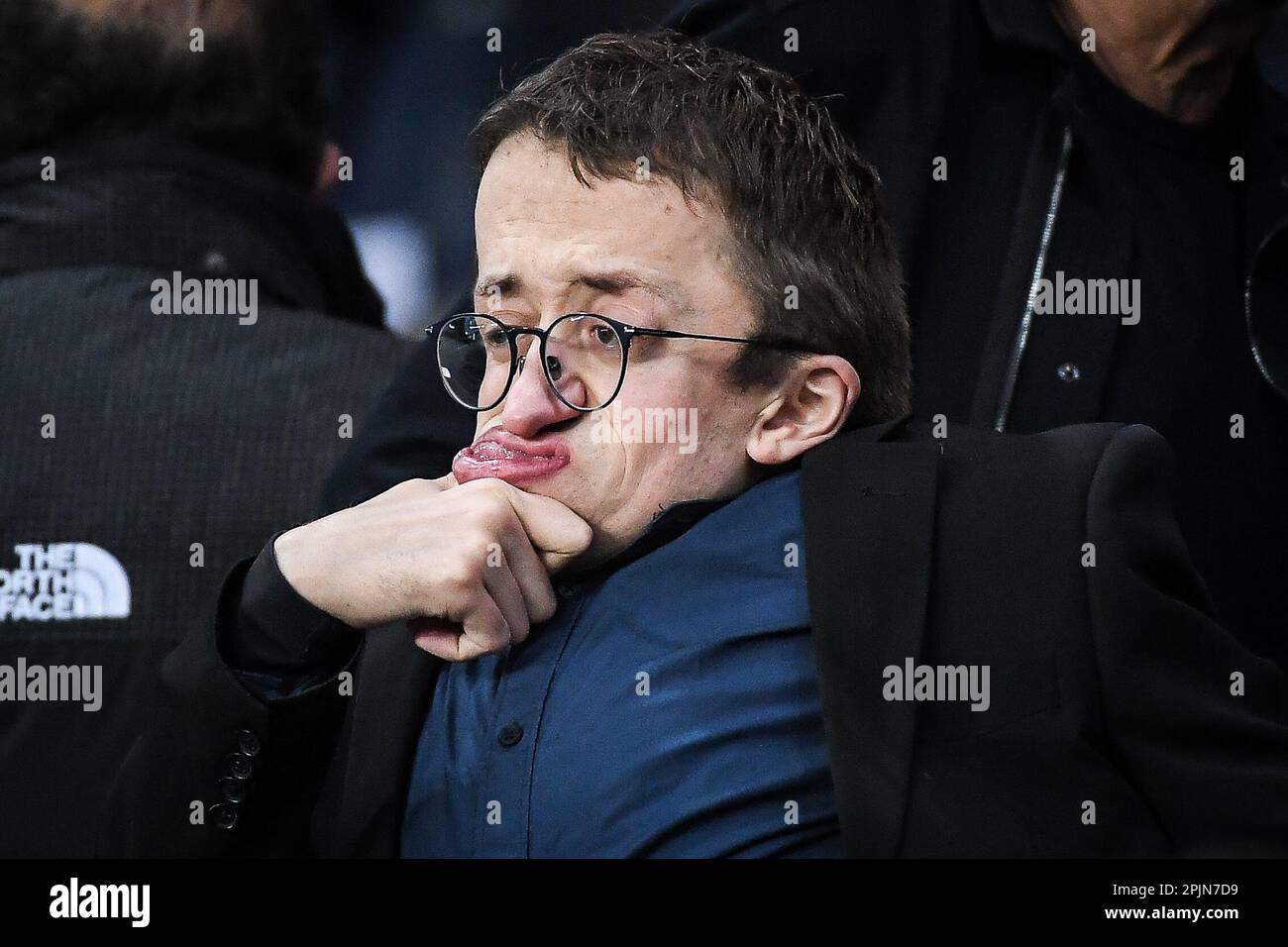 Paris, Frankreich - 02/04/2023, Guillaume SCHLÄGT BEIM Fußballspiel der französischen Meisterschaft Ligue 1 zwischen Paris Saint-Germain und Olympique Lyonnais (Lyon) am 2. April 2023 im Parc des Princes Stadion in Paris, Frankreich - Foto: Matthieu Mirville/DPPI/LiveMedia Stockfoto