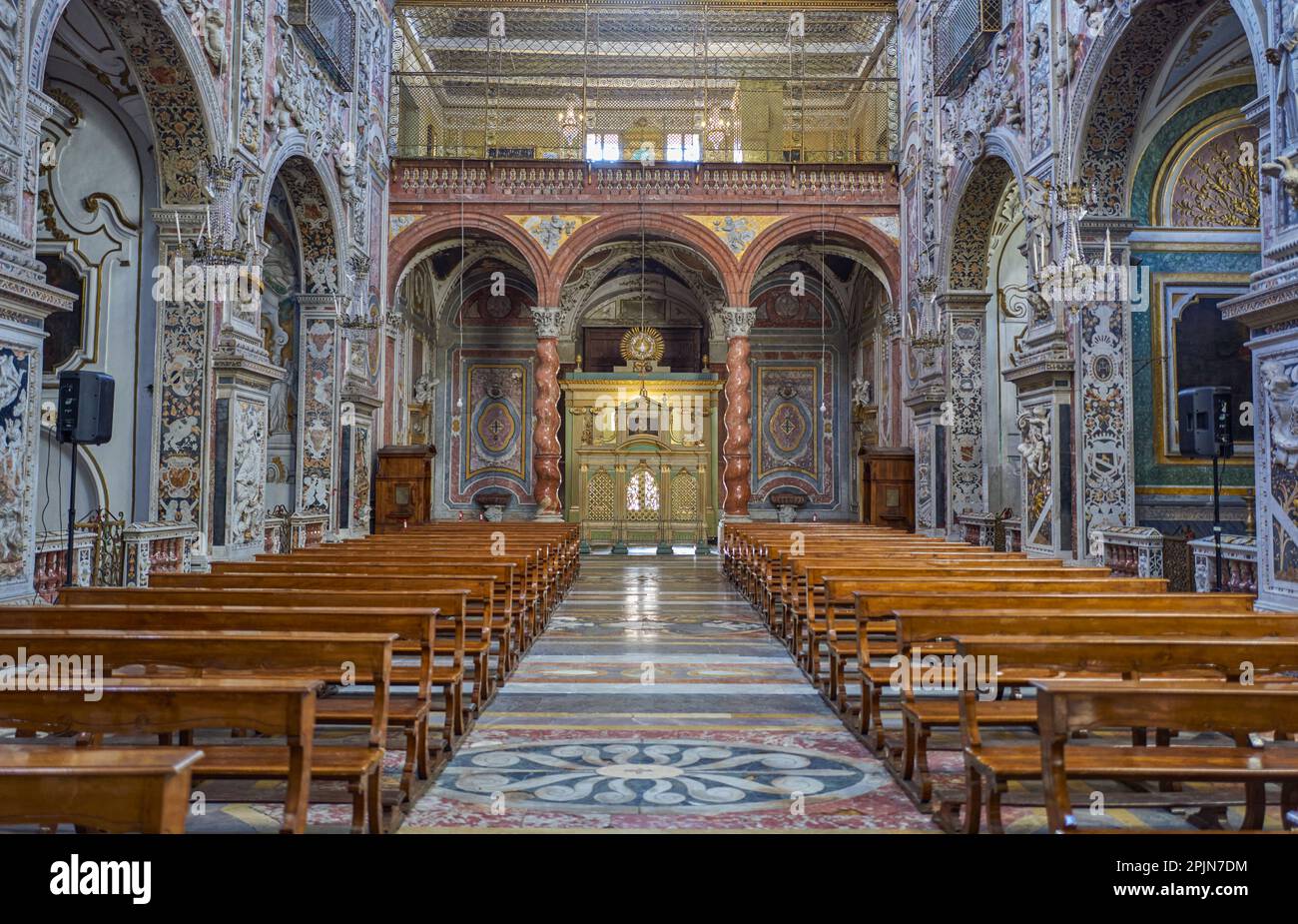 Palermo, Italien - 26. Dezember 2018: Das Schiff der Kirche Santa Caterina d'Alessandria Stockfoto