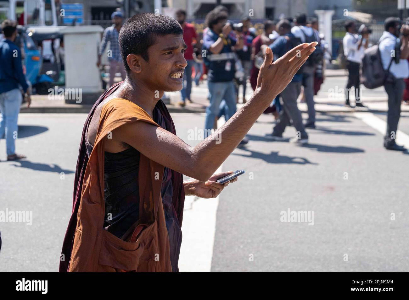 Colombo, Sri Lanka.3. April 2023.Inter University Student Federation protest.Credit:Kenula Pathirathna/Alamy Live News. Stockfoto