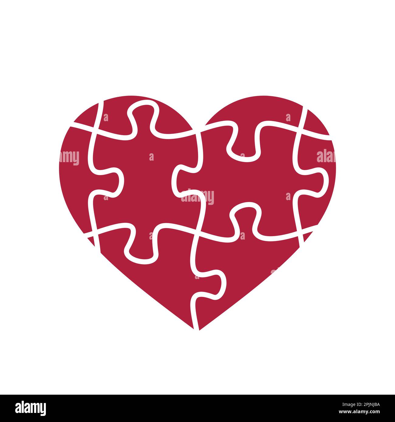 Puzzle Herzform. Puzzleteile. Valentinstag-Symbol. Puzzle-Herz-Symbol.  Romantische Ikone. Vektorgrafik Stock-Vektorgrafik - Alamy