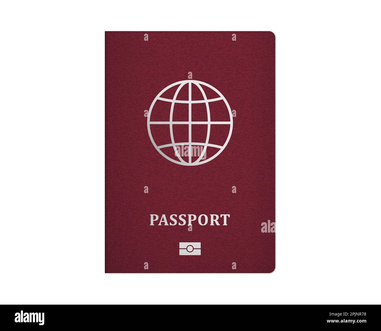 Internationaler Reisepass mit rotem Einband. Realistische E-Passport-Vorlage. Vektorgrafik Stock Vektor