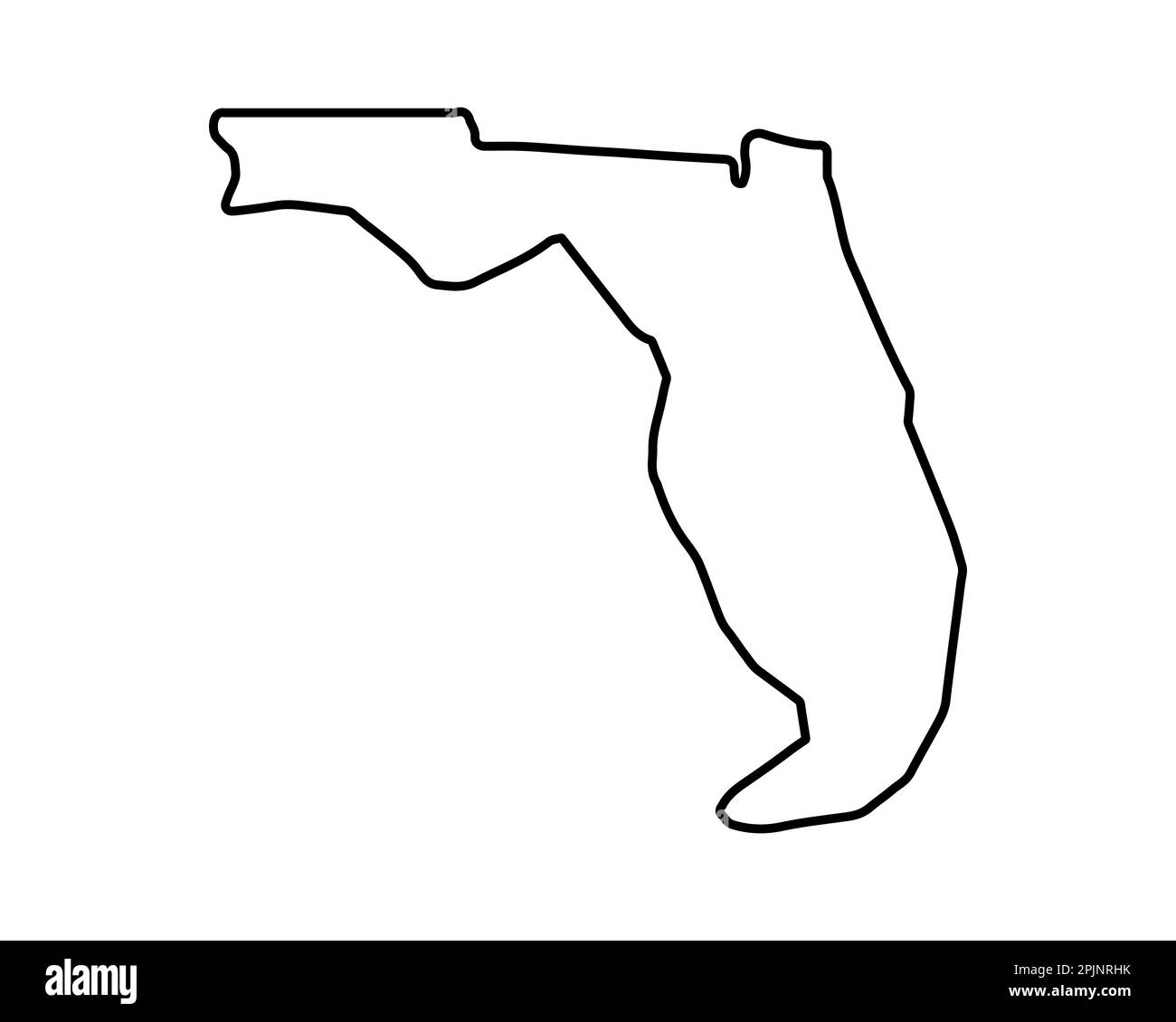 Karte des Bundesstaates Florida. KARTE des US-Bundesstaates. Umrisssymbol in Florida. Vektordarstellung Stock Vektor
