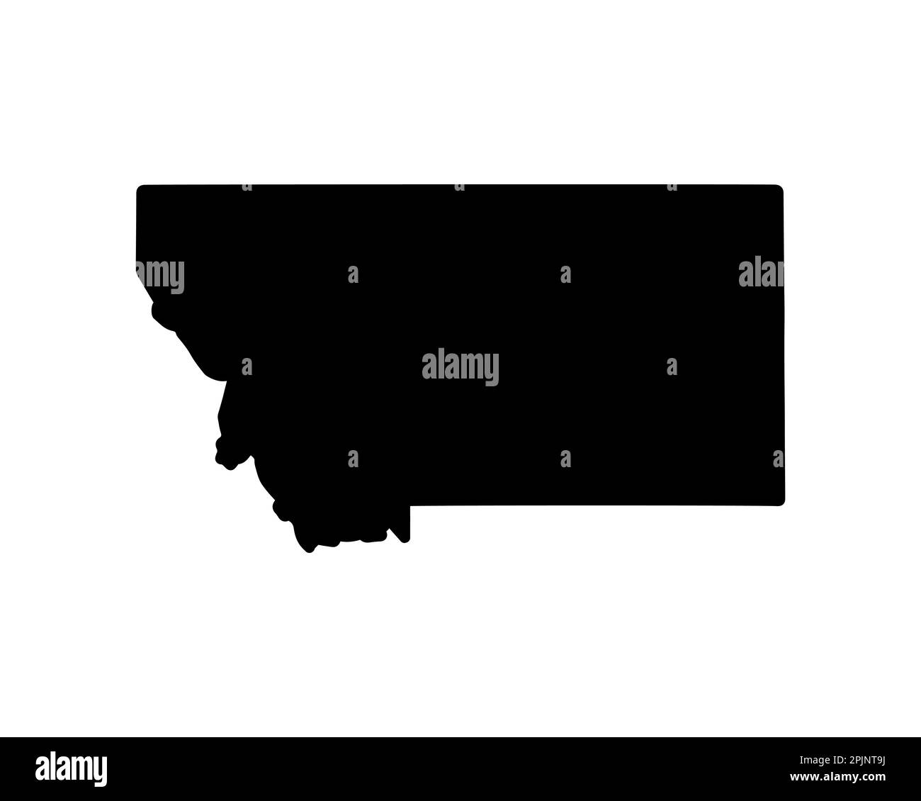Karte des Bundesstaates Montana. US-Bundeslandkarte. Montana Silhouette Symbol. Vektorgrafik Stock Vektor