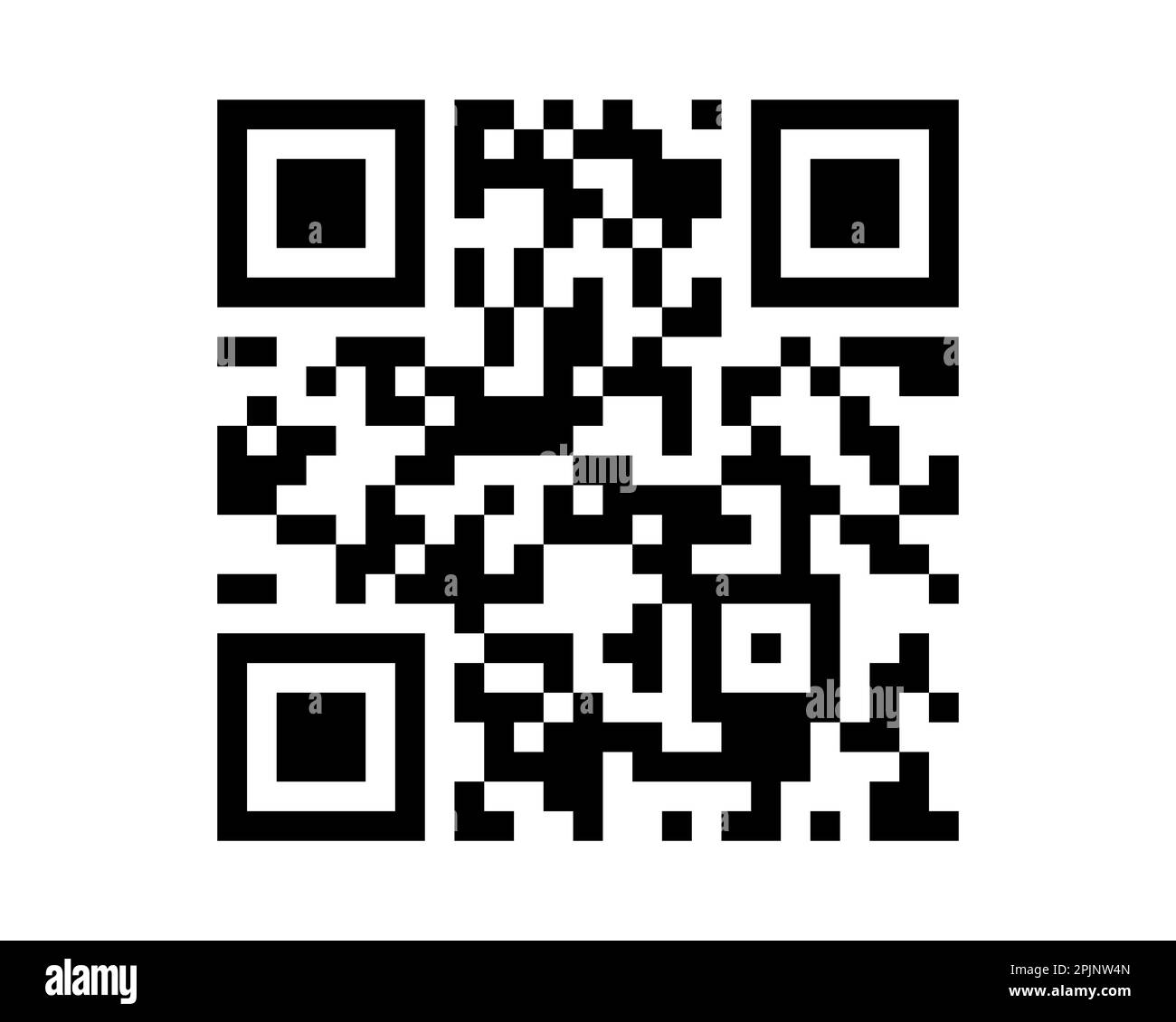 QR-Code-Beispiel. 2D Codemuster auf isoliertem Hintergrund. Vektorgrafik Stock Vektor