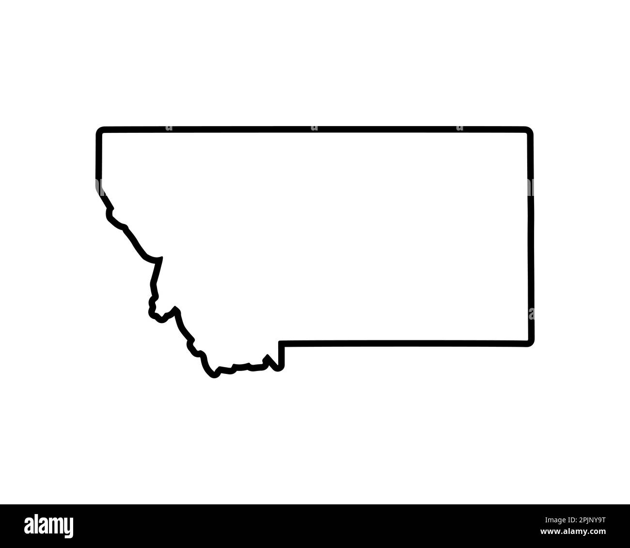 Karte des Bundesstaates Montana. US-Bundeslandkarte. Montana-Umrisssymbol. Vektorgrafik Stock Vektor