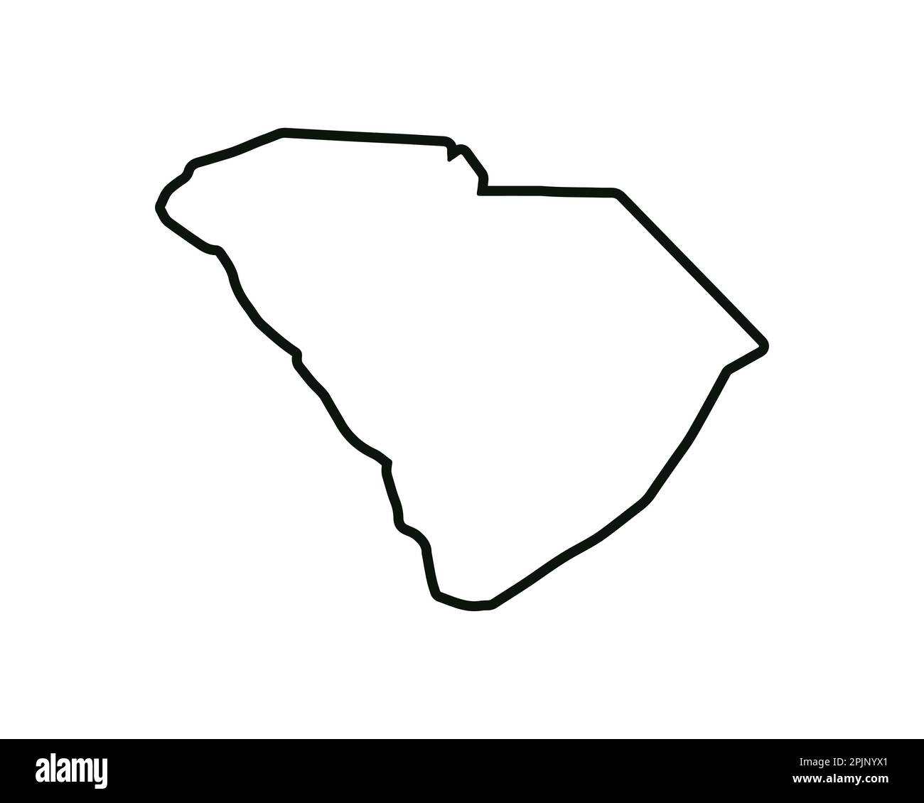 Karte des Bundesstaates South Carolina. US-Bundeslandkarte. South Carolina Umriss-Symbol. Vektorgrafik Stock Vektor