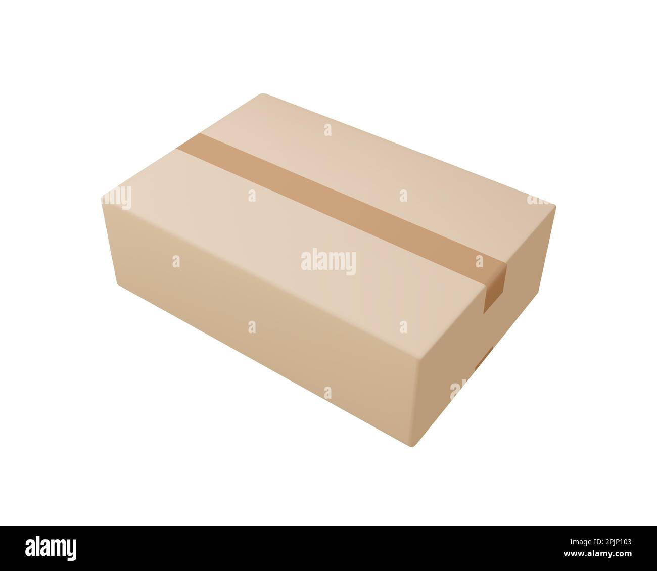 Lieferbox auf isoliertem Hintergrund. Karton oder Karton realistische Lieferkartons mit Scotch Tape. 3D realistische Verpackungskartons. Vektorgrafik Stock Vektor