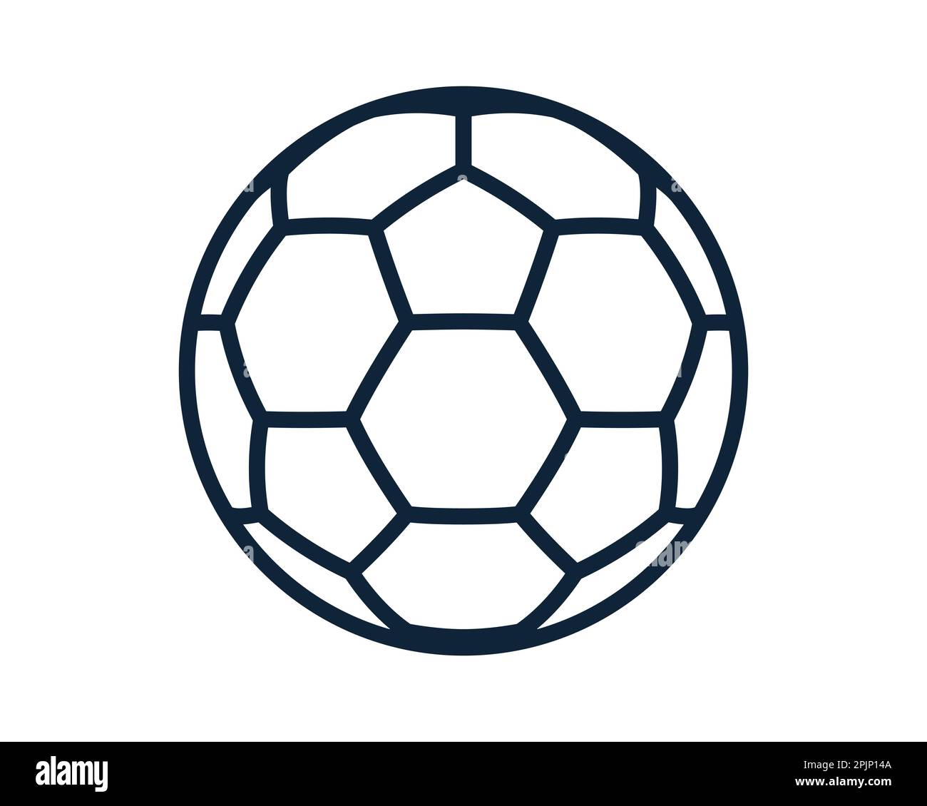 Fußball-Spielball-Ikone. Klassisches Fußballsymbol auf isoliertem  Hintergrund. Symbol "Gliederung". Vektordarstellung Stock-Vektorgrafik -  Alamy