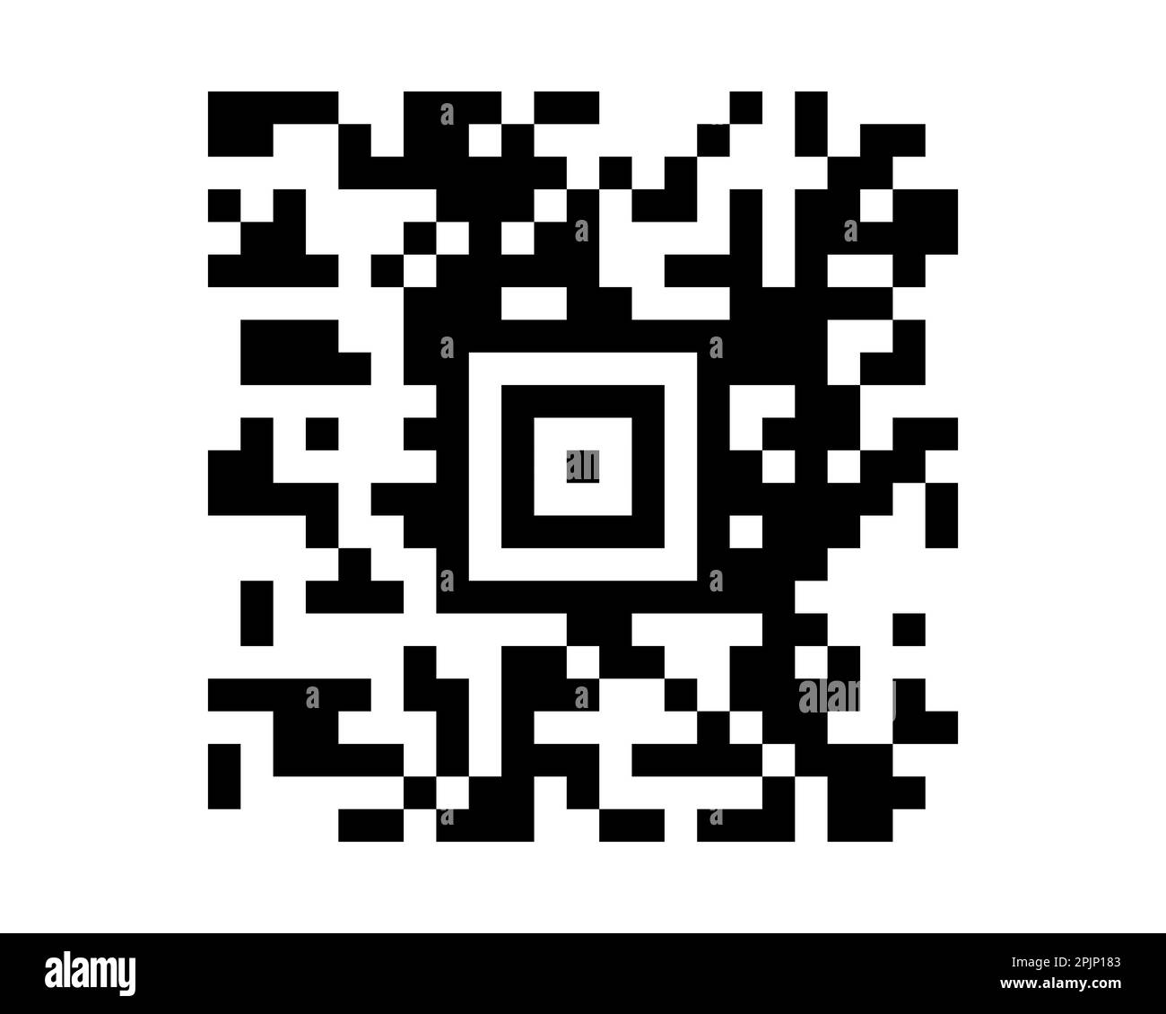 QR-Codebeispiel zur Patientenidentifikation, Medikation zur Maßeinheit. 2D-Code-Muster auf isoliertem Hintergrund. Stock Vektor