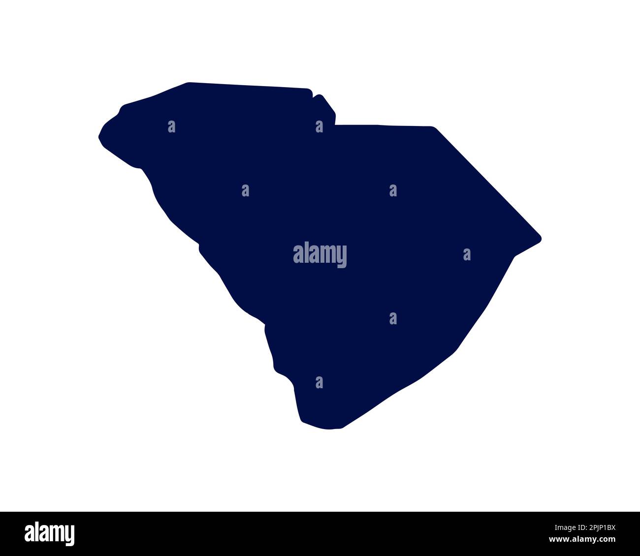 Karte des Bundesstaates South Carolina. US-Bundeslandkarte. South Carolina Silhouette Symbol. Vektorgrafik Stock Vektor