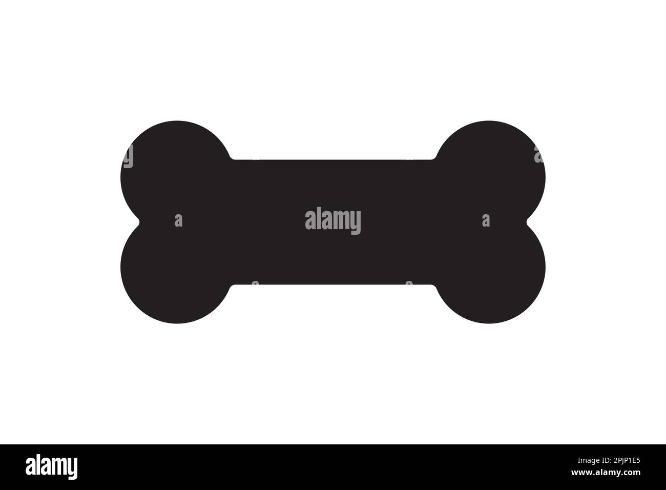 Knochen für Hund. Symbol für Knochensilhouette. Hundefutter-Symbol. Vektordarstellung Stock Vektor