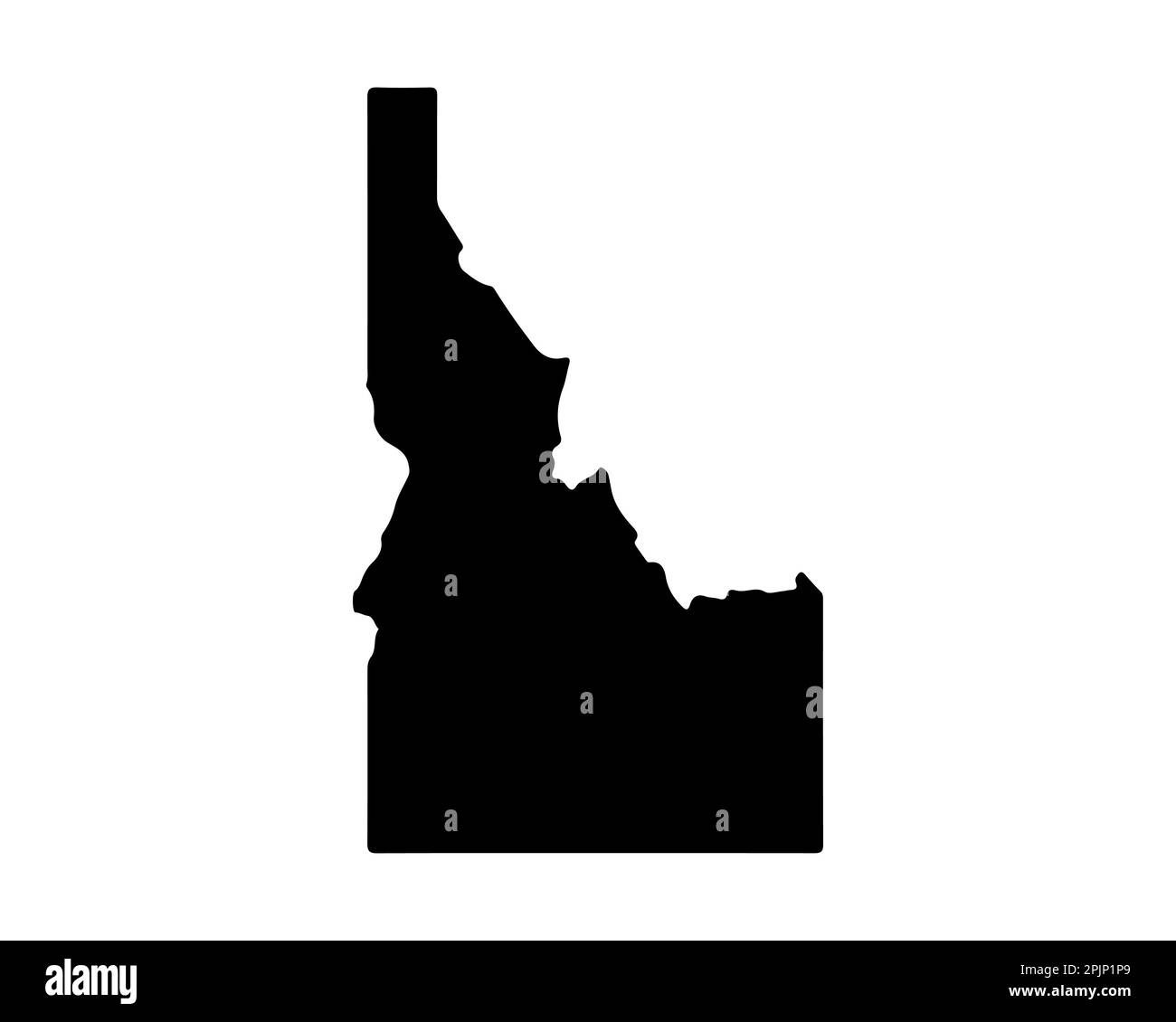 Karte des Bundesstaats Idaho. KARTE des US-Bundesstaates. Silhouettensymbol von Idaho. Vektordarstellung Stock Vektor