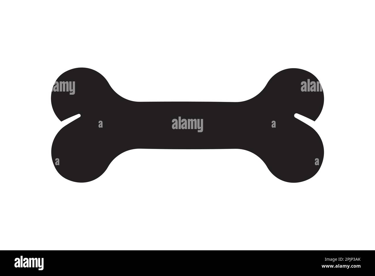 Knochen für Hund. Symbol für Knochensilhouette. Hundefutter-Symbol. Vektordarstellung Stock Vektor