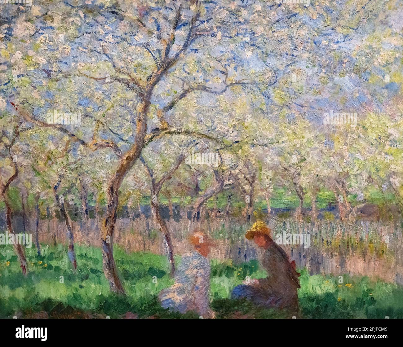 Claude Monet Malerei; Frühling, 1886 Öl auf Leinwand, Giverny, Frankreich; französischer impressionistischer Maler aus dem 19. Jahrhundert. Beispiel des französischen Impressionismus. Stockfoto