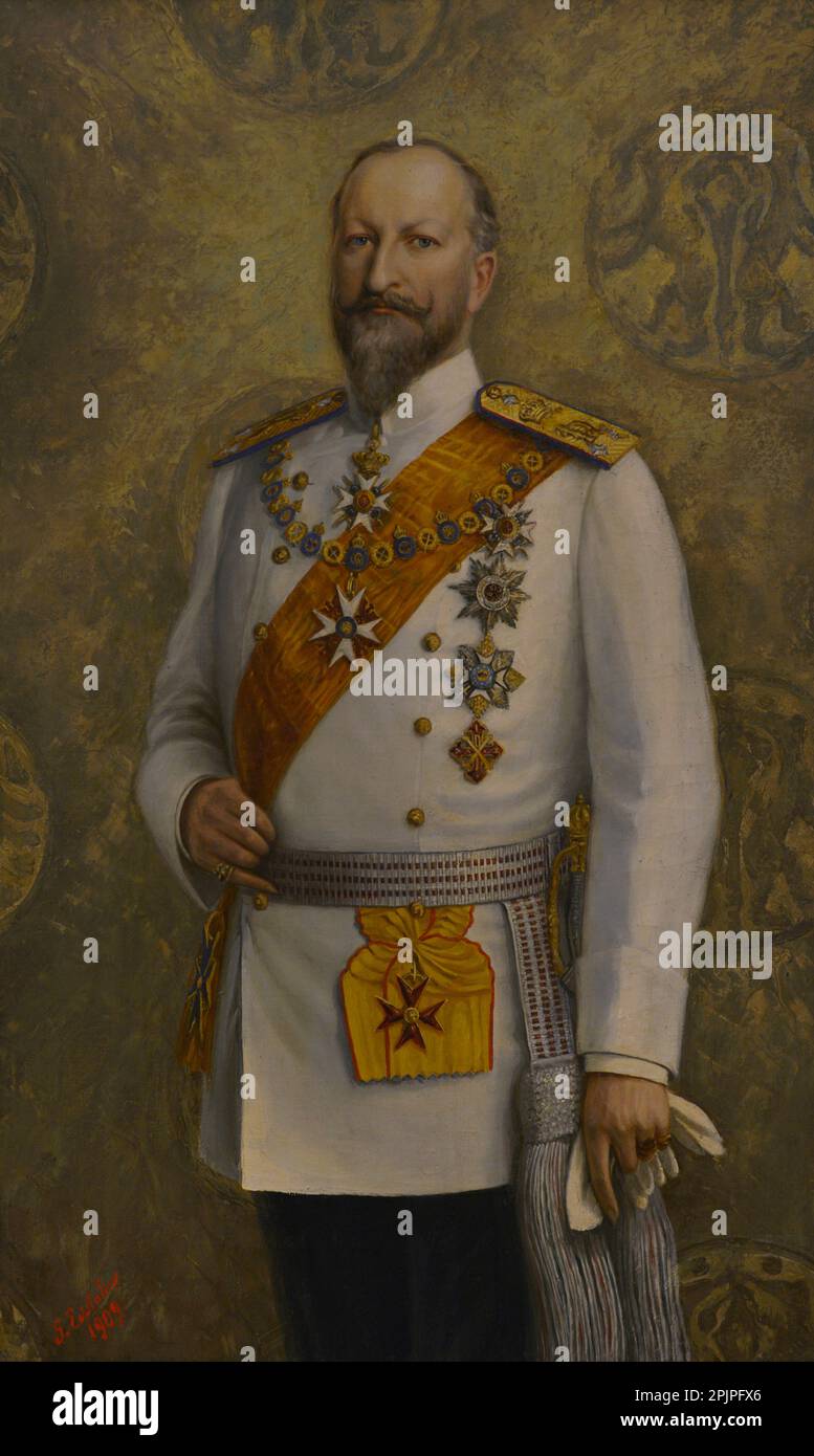 Ferdinand I aus Bulgarien (1861-1948). Zar von Bulgarien. Haus von Sachsen-Coburg-Gotha und Gotha-Kohary. Porträt von Zar Ferdinand von Georgi Evstatiev (1876-1923), 1909. National Art Gallery Sofia. Bulgarien. Stockfoto