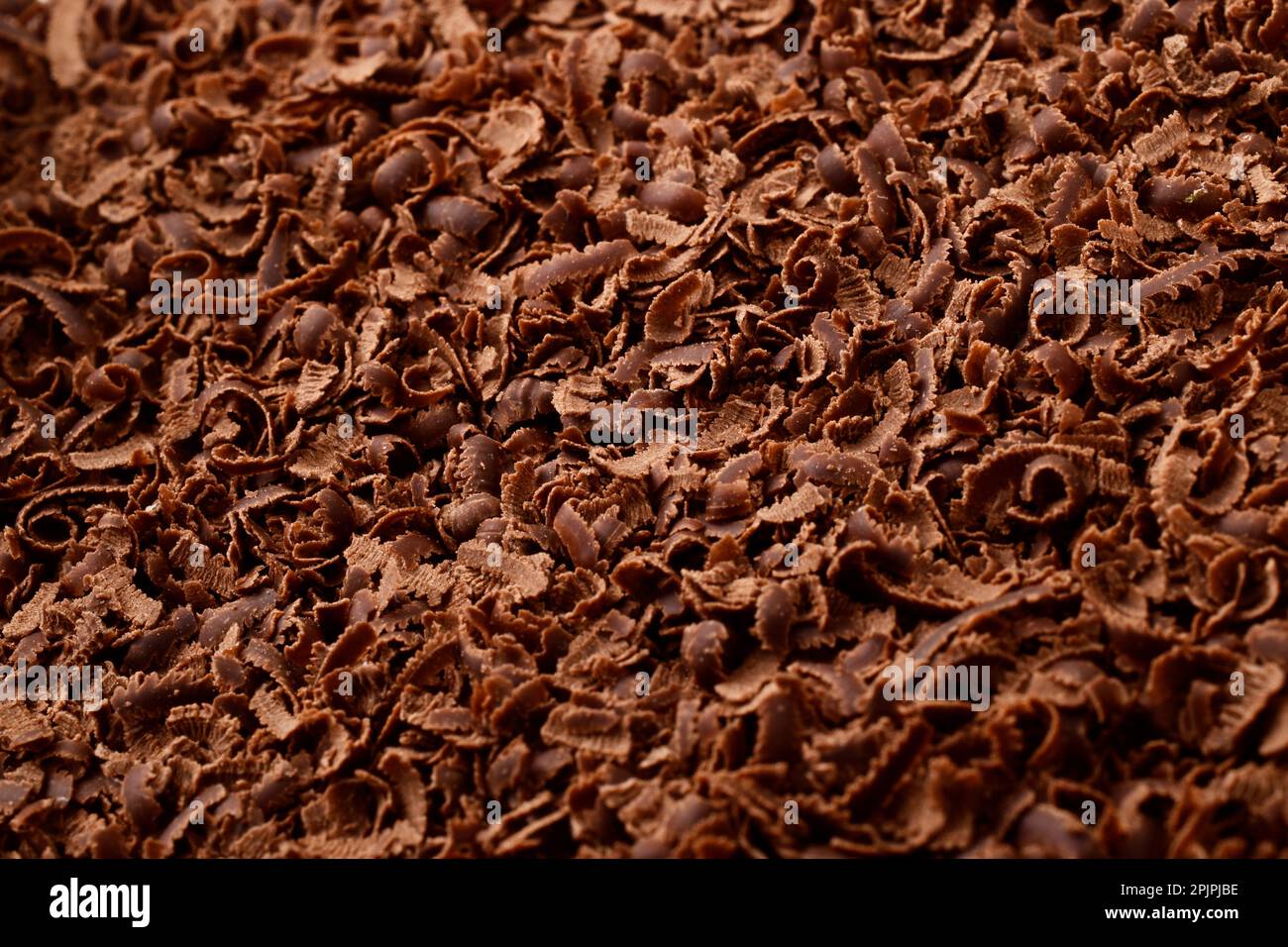 Oberflächenstruktur der Schokoladenrasur Stockfoto