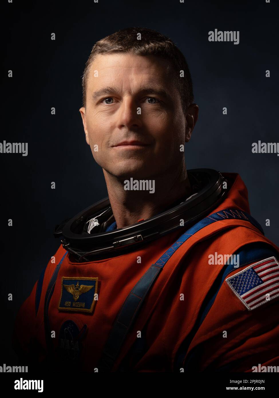 Houston, Texas, USA. 3. April 2023. Die NASA enthüllte am Montag die Crew der Artemis-II-Mondmission des 20. Jahrhunderts. Die Gruppe besetzt das Orion-Raumschiff auf der ersten bemannten Mission, um den Mond seit dem Apollo-Programm zu umkreisen. DATEIFOTO AUFGENOMMEN AM: 3. April 2023, Houston, Texas, USA: FOTODATUM: 29. März 2023. Offizielles Porträt von Artemis II: REID WISEMAN. (Kreditbild: © Josh Valcarcel/NASA/ZUMA Press Wire) NUR REDAKTIONELLE VERWENDUNG! Nicht für den kommerziellen GEBRAUCH! Stockfoto