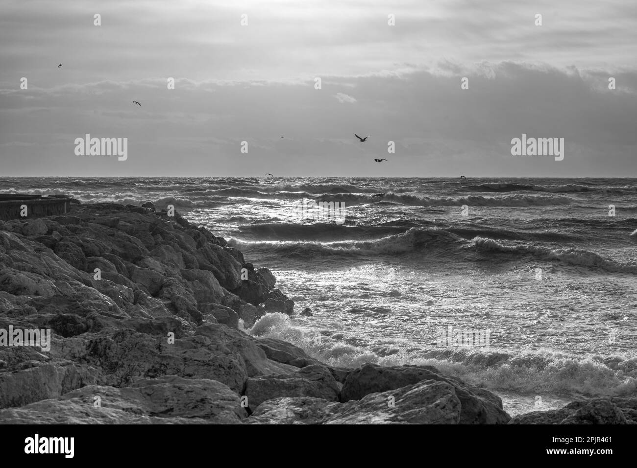 Sturm in Torremolinos, Malaga, Spanien Stockfoto