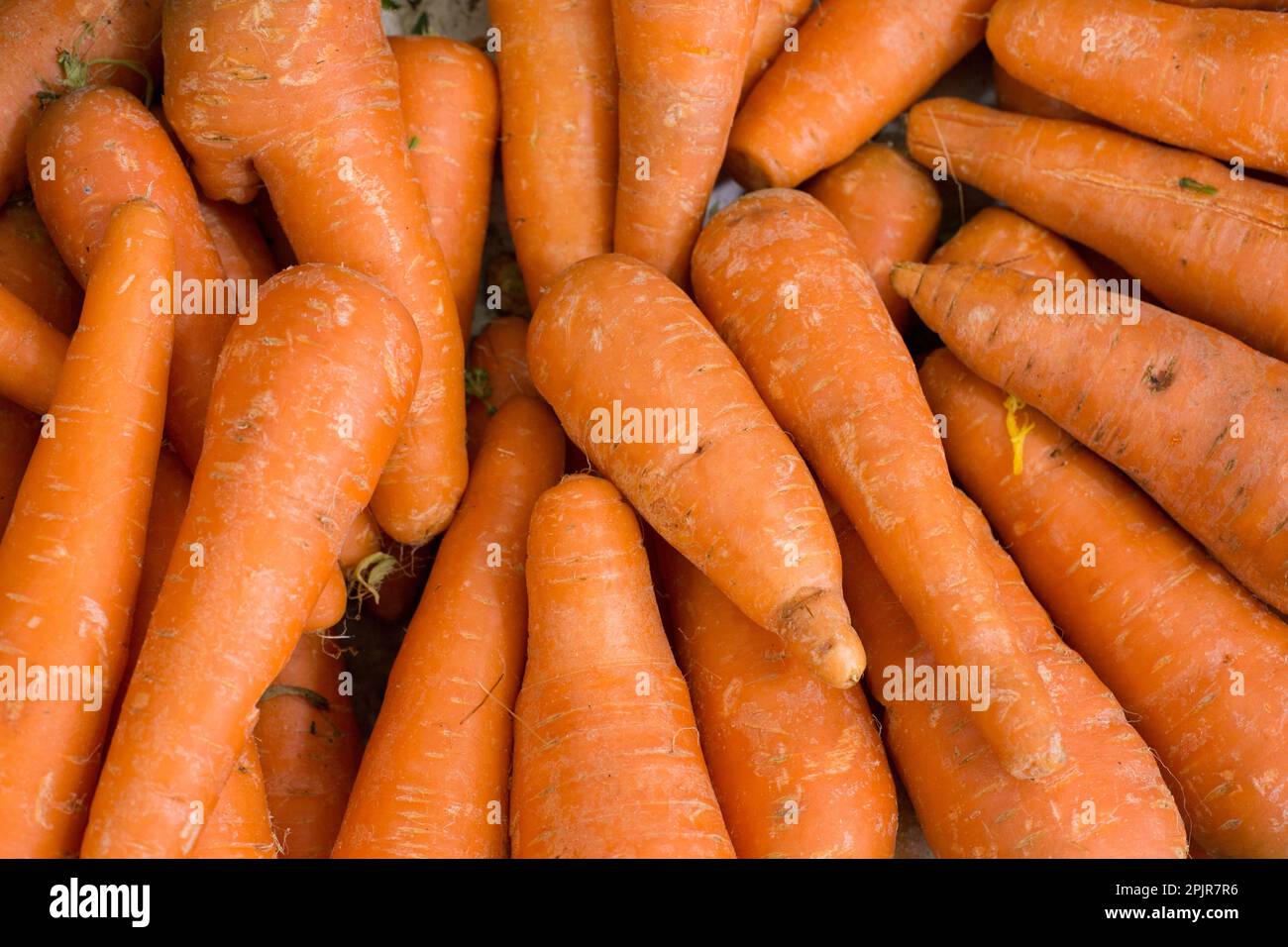 Orangenkarotten, Obst und Gemüse aus Peru Stockfoto