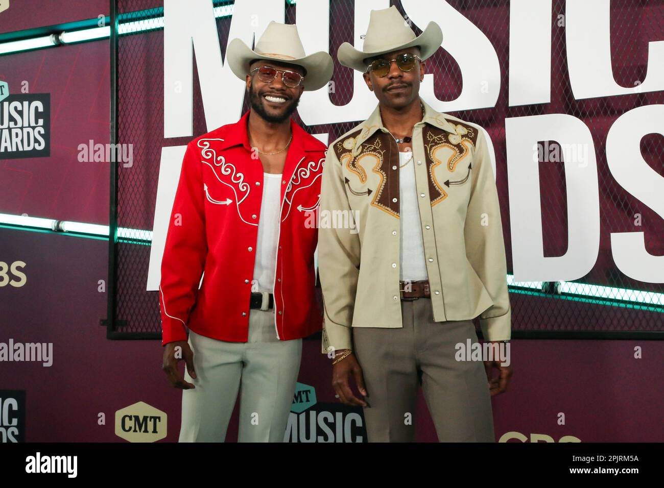 Austin, USA. 02. April 2023. THEBROSFRESH nimmt am 02. April 2023 im Moody Center in Austin, Texas, an den CMT Music Awards 2023 Teil. Foto: Holly Jee/imageSPACE Credit: Imagespace/Alamy Live News Stockfoto