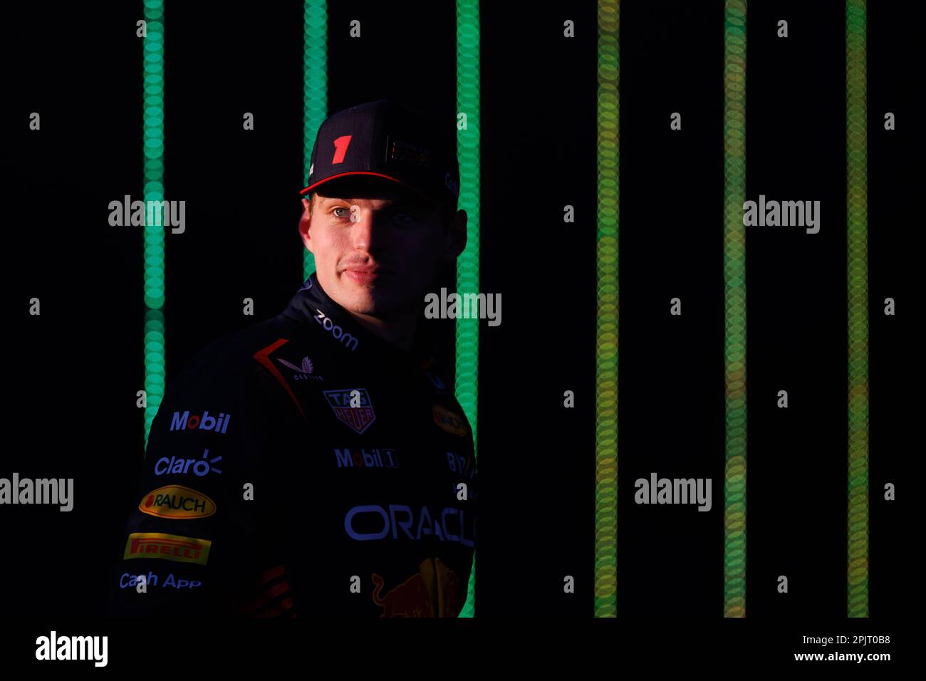 Melbourne, Australien. 02. April 2023. MELBOURNE, AUSTRALIEN, Albert Park Street Circuit, 2. April: Podium des Rennsiegers Max Verstappen (NED) des Teams Red Bull während des australischen Formel 1 Grand Prix auf dem Albert Park Street Circuit am 2. April 2023. Formel 1 – F1 Motorsport, gebührenpflichtiges Bild, Foto und Copyright © PETERSON Mark ATP Images (PETERSON Mark/ATP/SPP) Guthaben: SPP Sport Press Photo. Alamy Live News Stockfoto