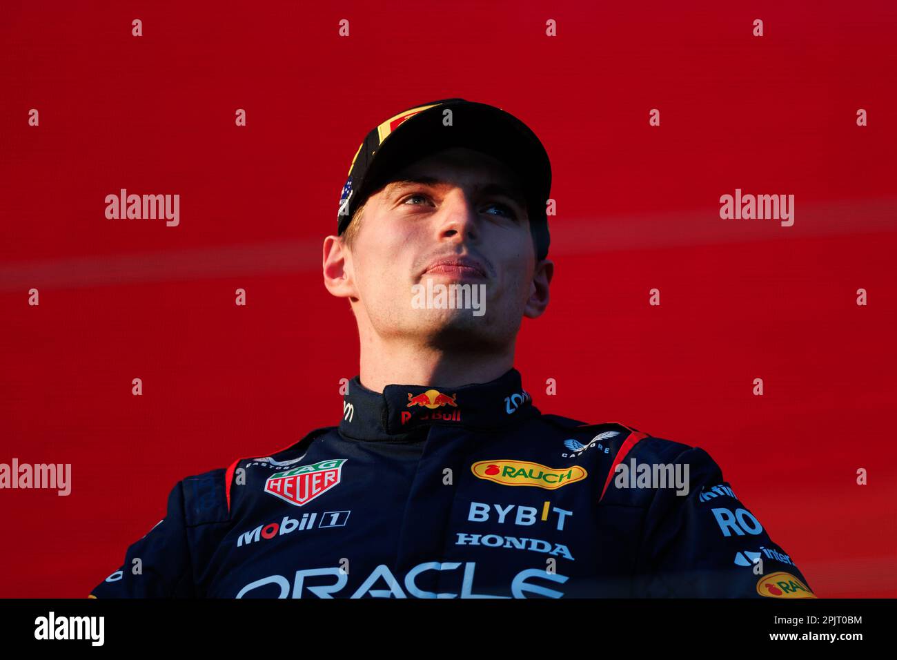 Melbourne, Australien. 02. April 2023. MELBOURNE, AUSTRALIEN, Albert Park Street Circuit, 2. April: Podium des Rennsiegers Max Verstappen (NED) des Teams Red Bull während des australischen Formel 1 Grand Prix auf dem Albert Park Street Circuit am 2. April 2023. Formel 1 – F1 Motorsport, gebührenpflichtiges Bild, Foto und Copyright © PETERSON Mark ATP Images (PETERSON Mark/ATP/SPP) Guthaben: SPP Sport Press Photo. Alamy Live News Stockfoto