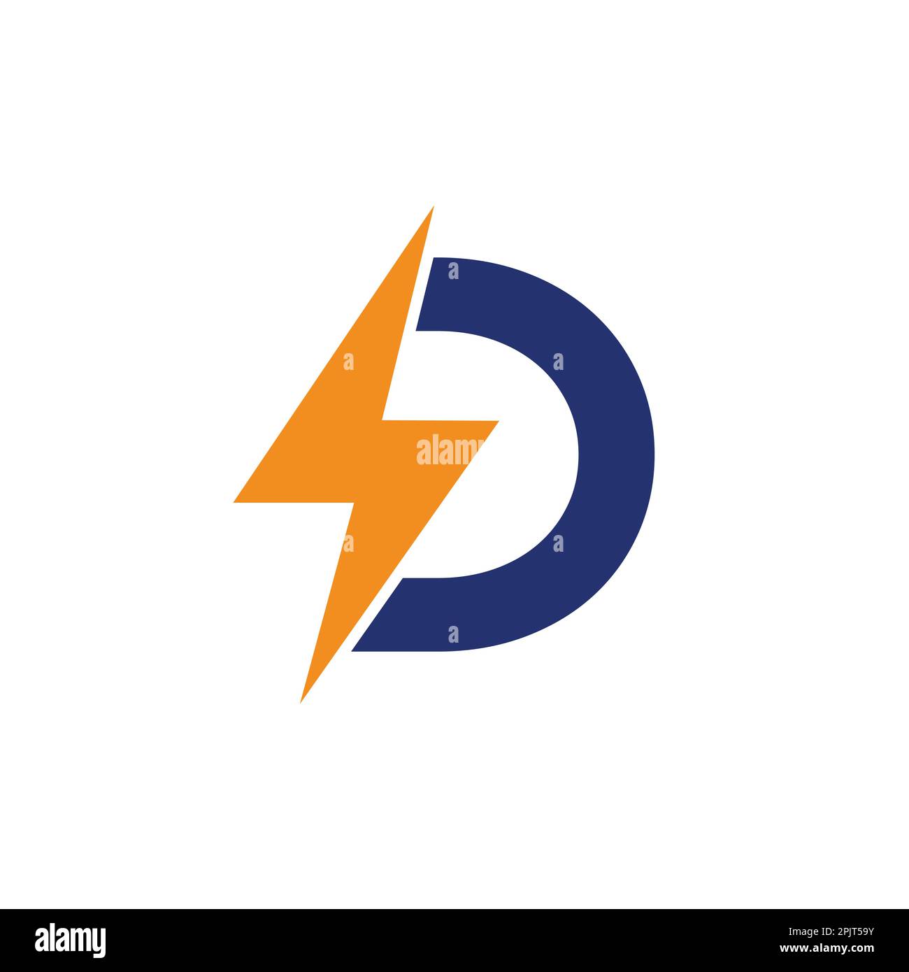 Logo mit Buchstabe D und Lightning Thunder Bolt Vector Design. Abbildung des Logos mit Buchstabe D für elektrische Schrauben. Stock Vektor