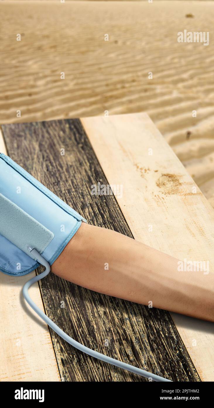 Blutdruckmessung. Welthypertonietag-Konzept Stockfoto